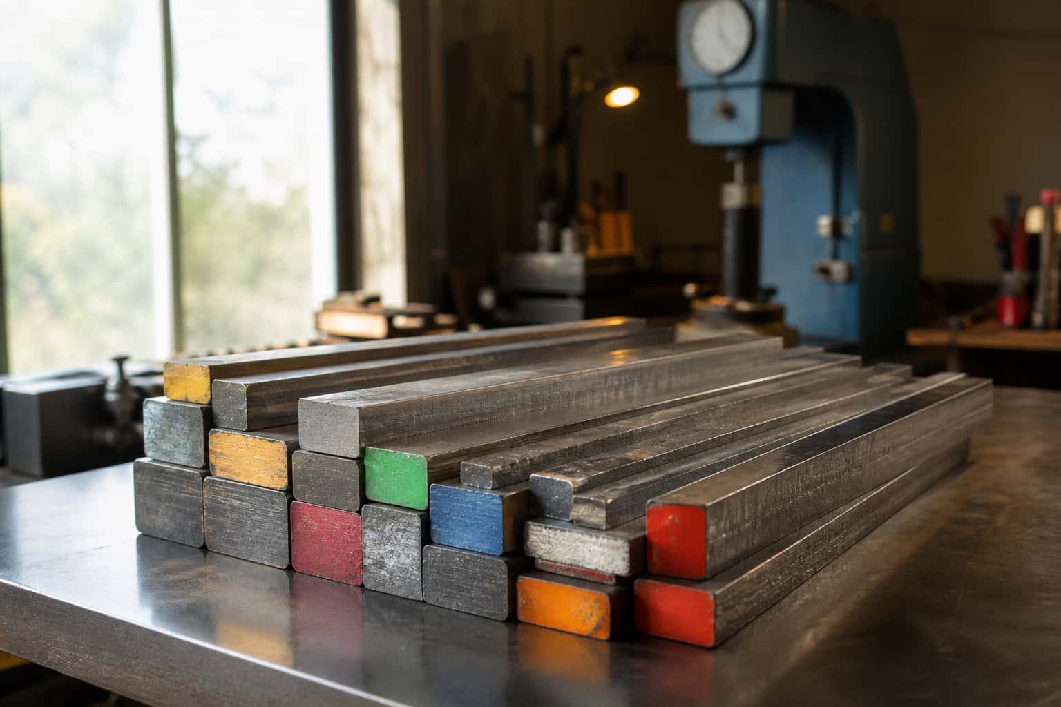 Knife steel selection in a working knife shop