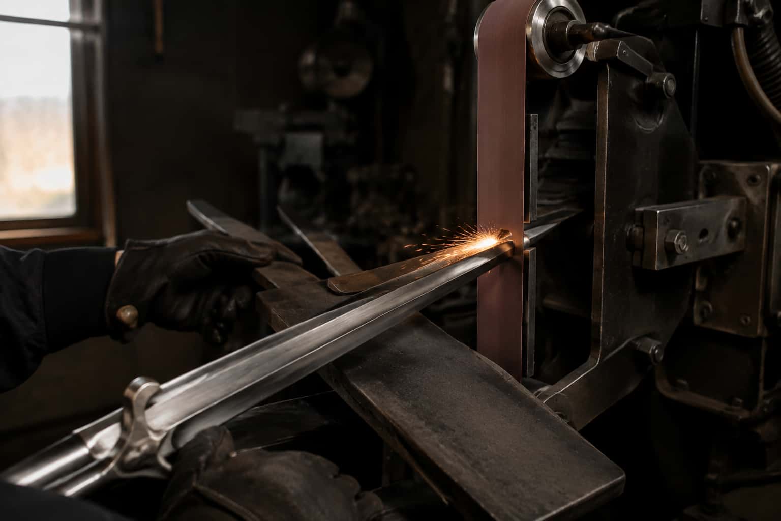 Sword making in a working knife shop
