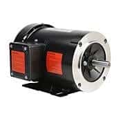 IronHorse single-speed 56C-face electric motor with black housing and orange terminal box